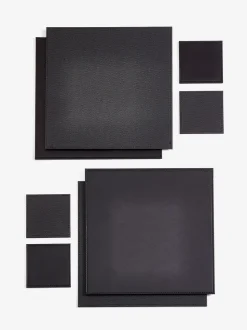Set van 4 omkeerbare placemats en onderzetters van imitatieleer
