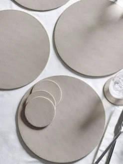 Set van 4 omkeerbare placemats en onderzetters van imitatieleer