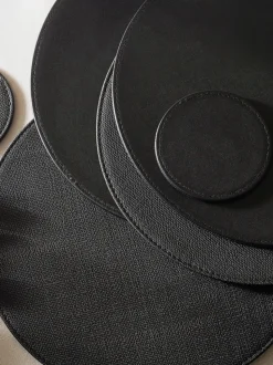 Set van 4 omkeerbare placemats en onderzetters van imitatieleer