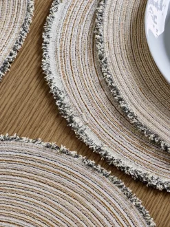 Set van 4 placemats met franje