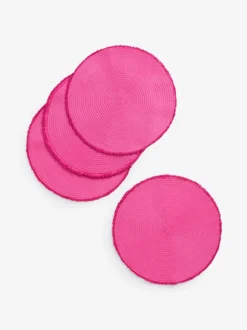 Set van 4 placemats met franje