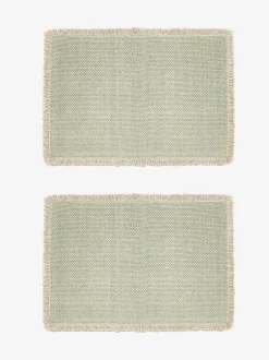 Set van 4 placemats met franjerand