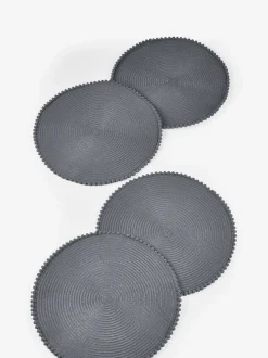 Set van 4 placemats met pompon