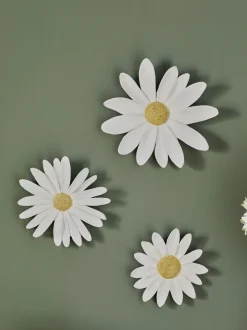 Set van 3 wandkunst met bloemetjes