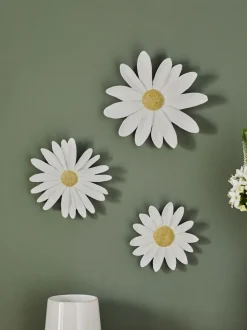 Set van 3 wandkunst met bloemetjes