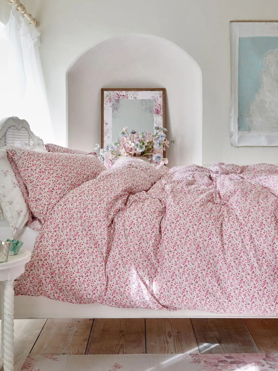 Shabby Chic by Rachel Ashwell® set van 200 -draads dekbedovertrek en kussensloopset met platte bies