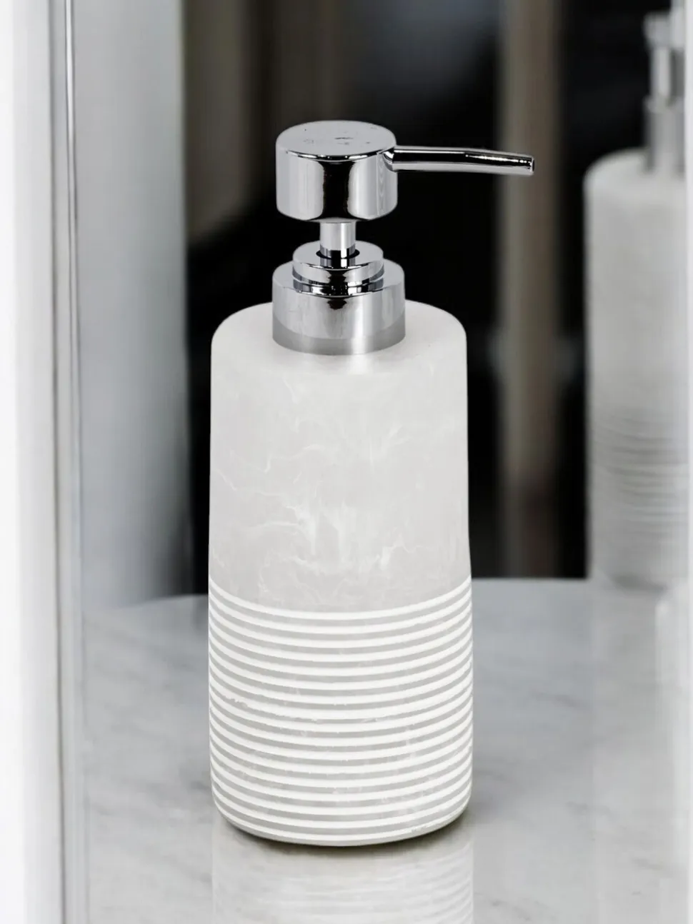 Showerdrape 3 Piece Bianco Striped Bathroom Accessories Set