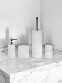 Showerdrape 5 Piece Bianco Striped Bathroom Accessories Set