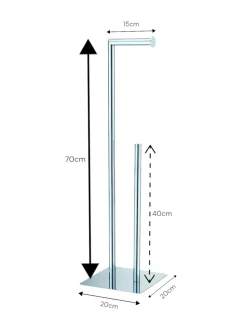 Showerdrape Stamford vrijstaande toiletrol- en reservepapierhouder