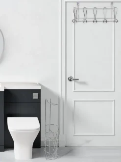 Showerdrape Vertu Toilet Roll & Spare Holder & Over Dook Hook Set