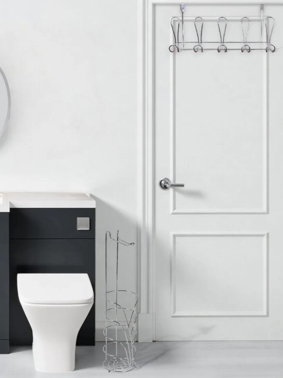 Showerdrape Vertu Toilet Roll & Spare Holder & Over Dook Hook Set