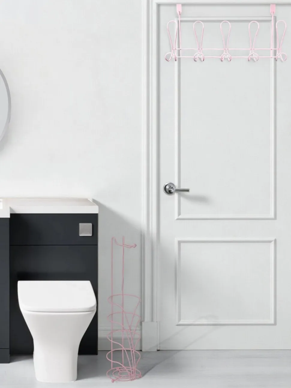Showerdrape Vertu Toilet Roll & Spare Holder & Over Dook Hook Set