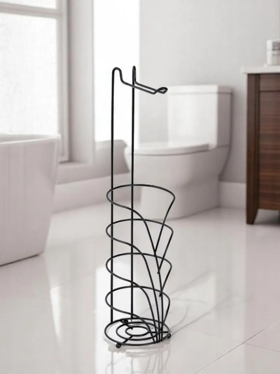 Showerdrape Vertu Toilet Roll & Spare Holder & Over Dook Hook Set