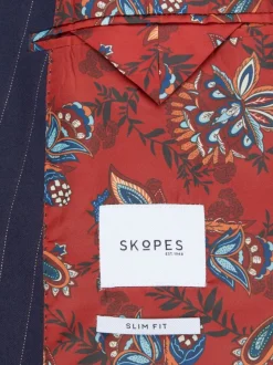 Skopes Declan Suit Slim Fit Pinstripe Double Breasted Jacket