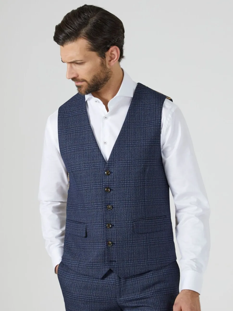 Skopes Woolf ruit maatgesneden gilet