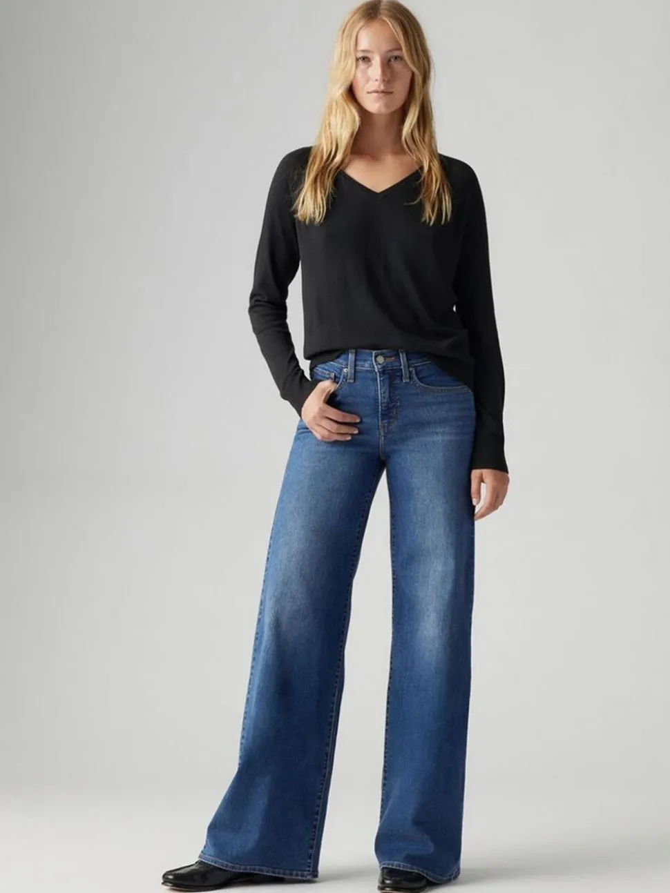 Slim meisje - Levi's® 318 Shaping jeans met wijde pijpen