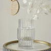 Small Ribbed Glass Vase