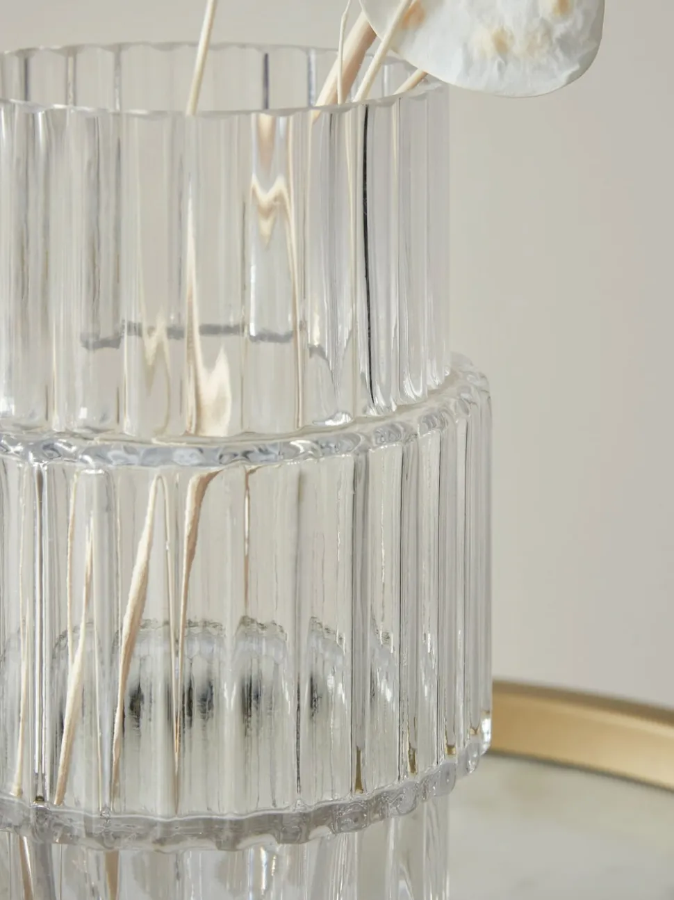 Small Ribbed Glass Vase