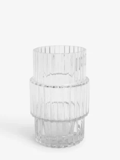Small Ribbed Glass Vase