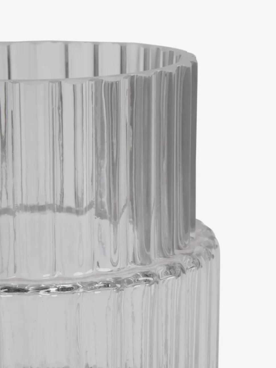 Small Ribbed Glass Vase