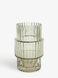 Small Ribbed Glass Vase