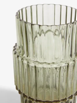 Small Ribbed Glass Vase