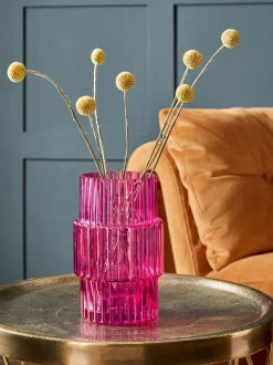 Small Ribbed Glass Vase