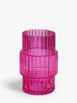 Small Ribbed Glass Vase