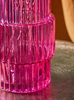 Small Ribbed Glass Vase