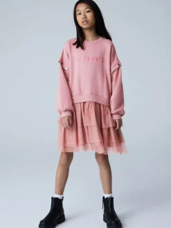 smALLSAINTS Amphia Flocked Logo Sweat Mock Dress