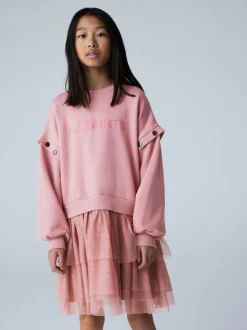 smALLSAINTS Amphia Flocked Logo Sweat Mock Dress
