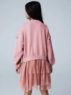 smALLSAINTS Amphia Flocked Logo Sweat Mock Dress