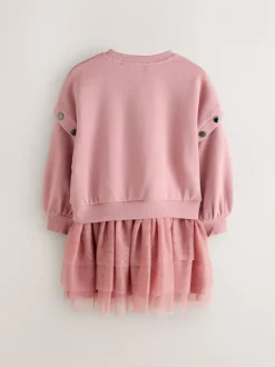 smALLSAINTS Amphia Flocked Logo Sweat Mock Dress