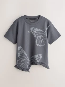 smALLSAINTS Asymmetric Hem Crew Neck Cotton T-Shirt