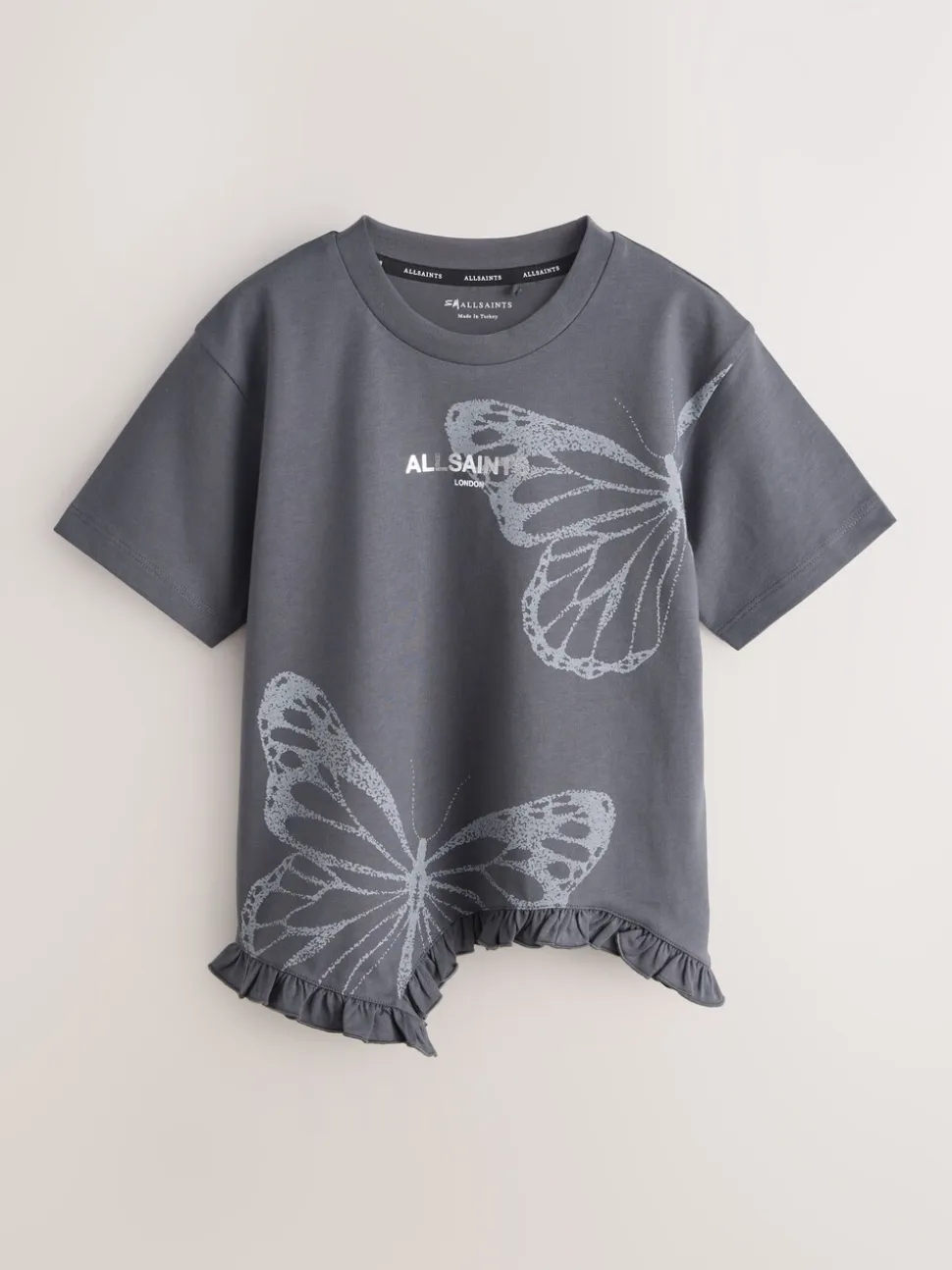 smALLSAINTS Asymmetric Hem Crew Neck Cotton T-Shirt