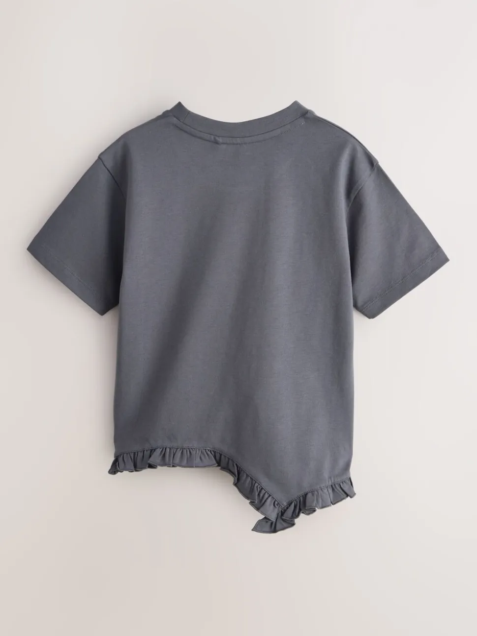 smALLSAINTS Asymmetric Hem Crew Neck Cotton T-Shirt