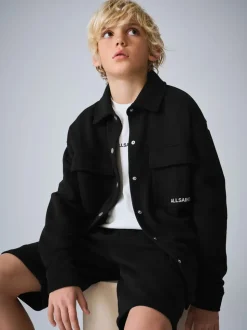 smALLSAINTS Sweat Shacket T-Shirt and Shorts 3 Piece Set