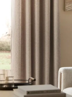 Soft Weave Linen Blend Eyelet Curtains
