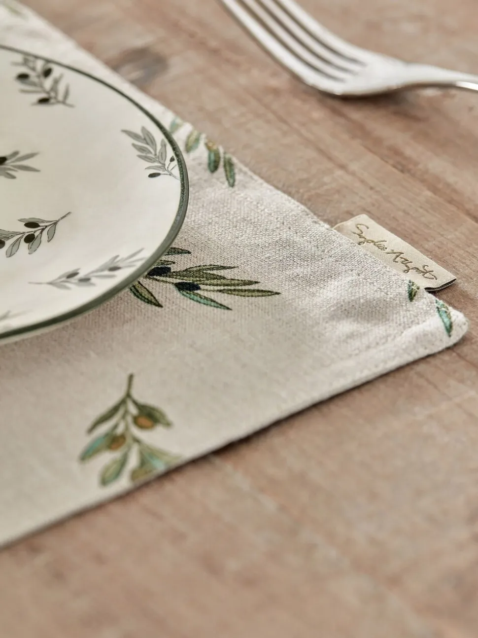 Sophie Allport Linnen Olijfgroene Placemats Set van 2
