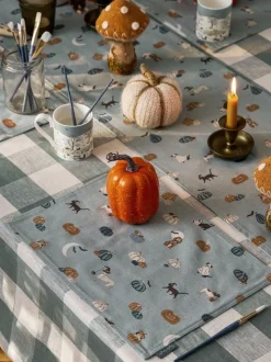 Sophie Allport Paws & Pumpkins wasbare placemats set van 2