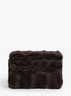 Sprei met ruit van imitatiebont met textuur