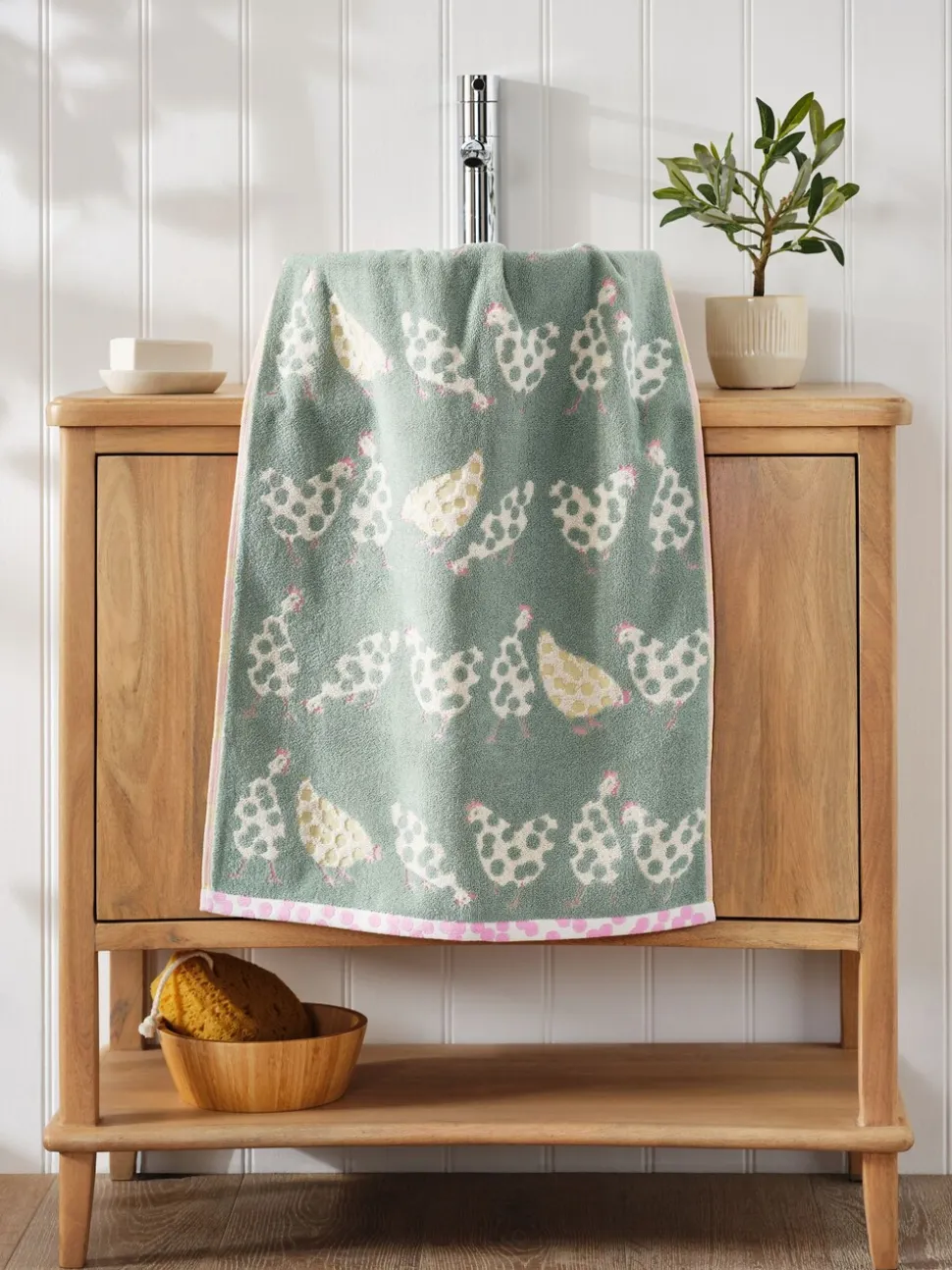 Spring Pat Chicken Towel