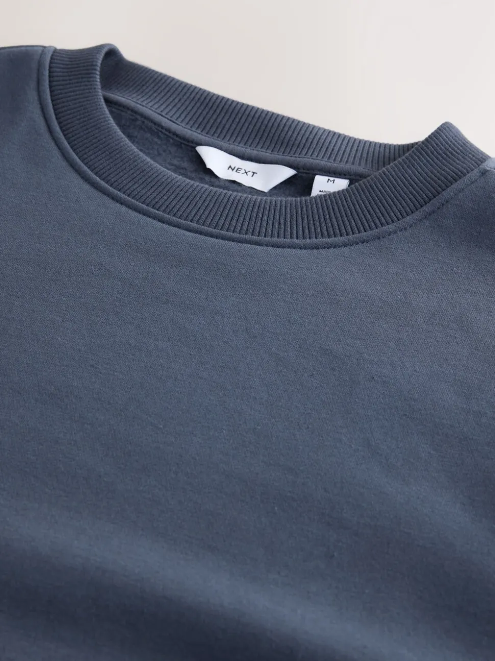 Staalblauw - Normale Pasvorm - Heavyweight Cotton Rich Crew Neck Sweatshirt