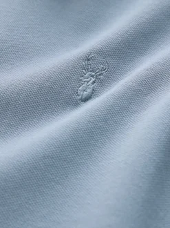 Staalblauw - Normale Pasvorm - Piqué poloshirt met korte mouwen