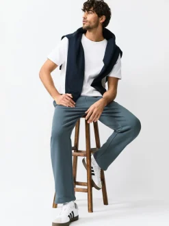 Staalblauw - Straight fit - Relaxed Fit Brushback Heavyweight Joggers