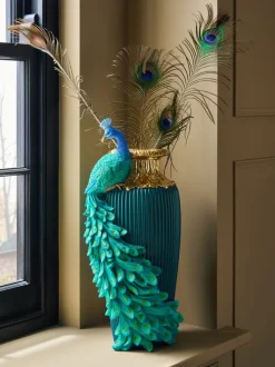 Statement Peacock Urn Ornament