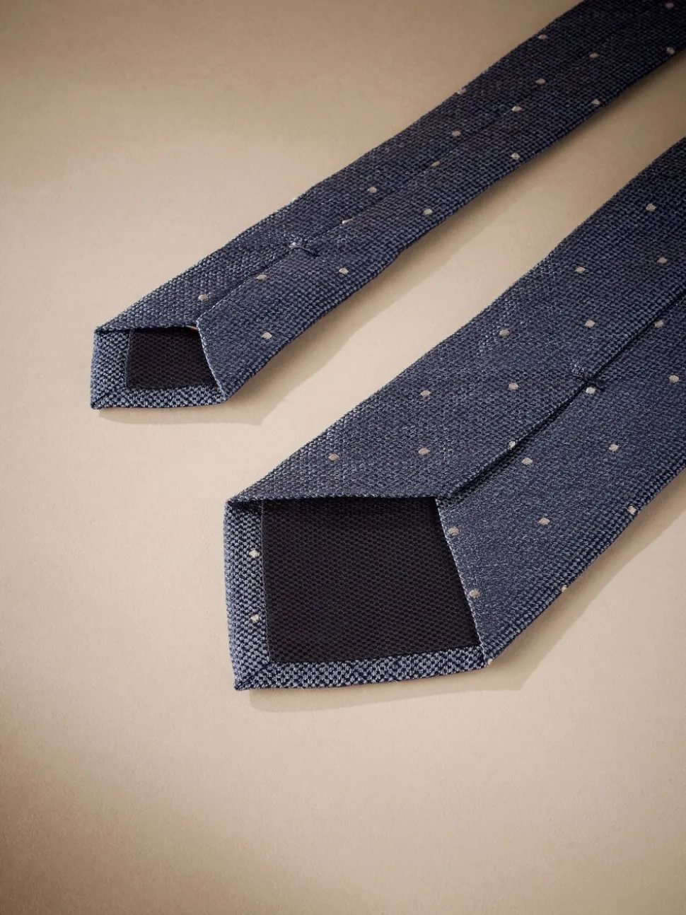 Steel Blue/Neutral Brown - Signature Made In Italy Polka Dot Tie