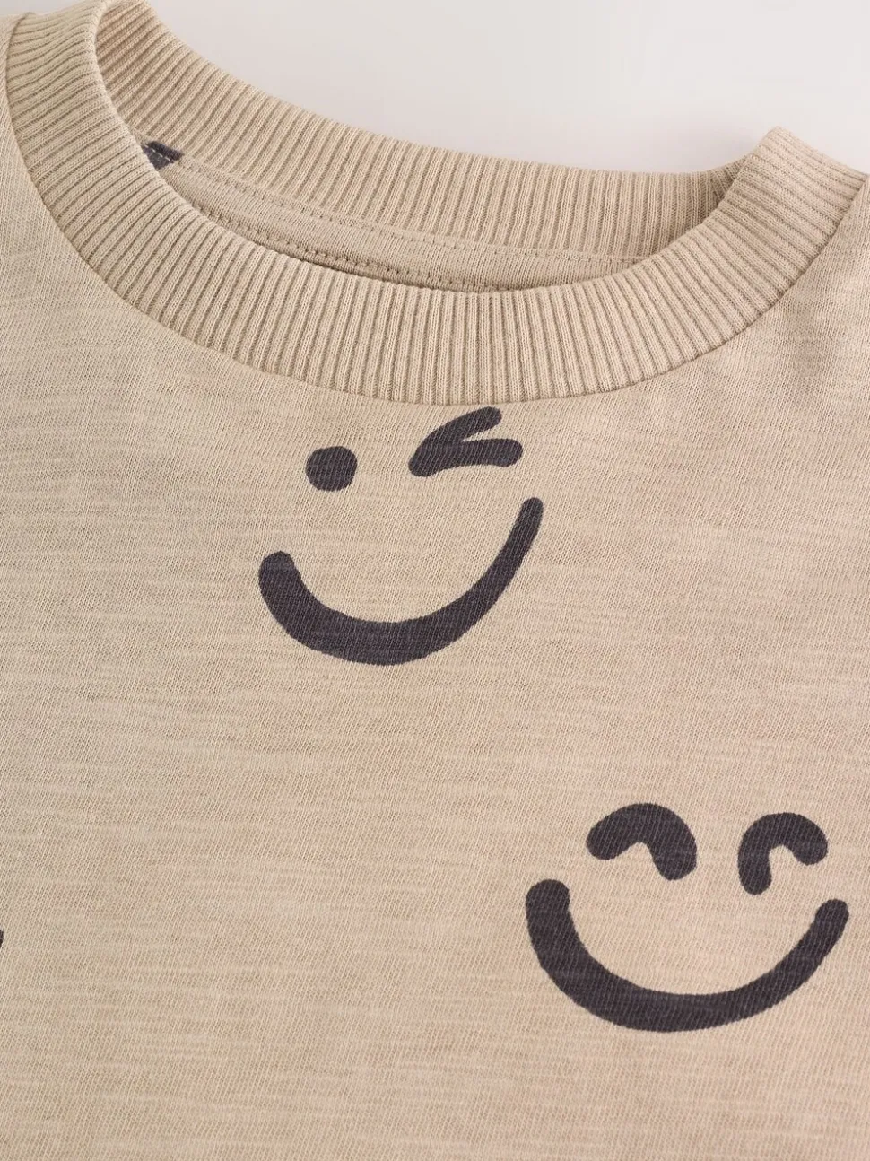 Steenkleurige Smile - 100% katoenen T-shirt met lange mouwen en all-over print (3mnd -7jr)