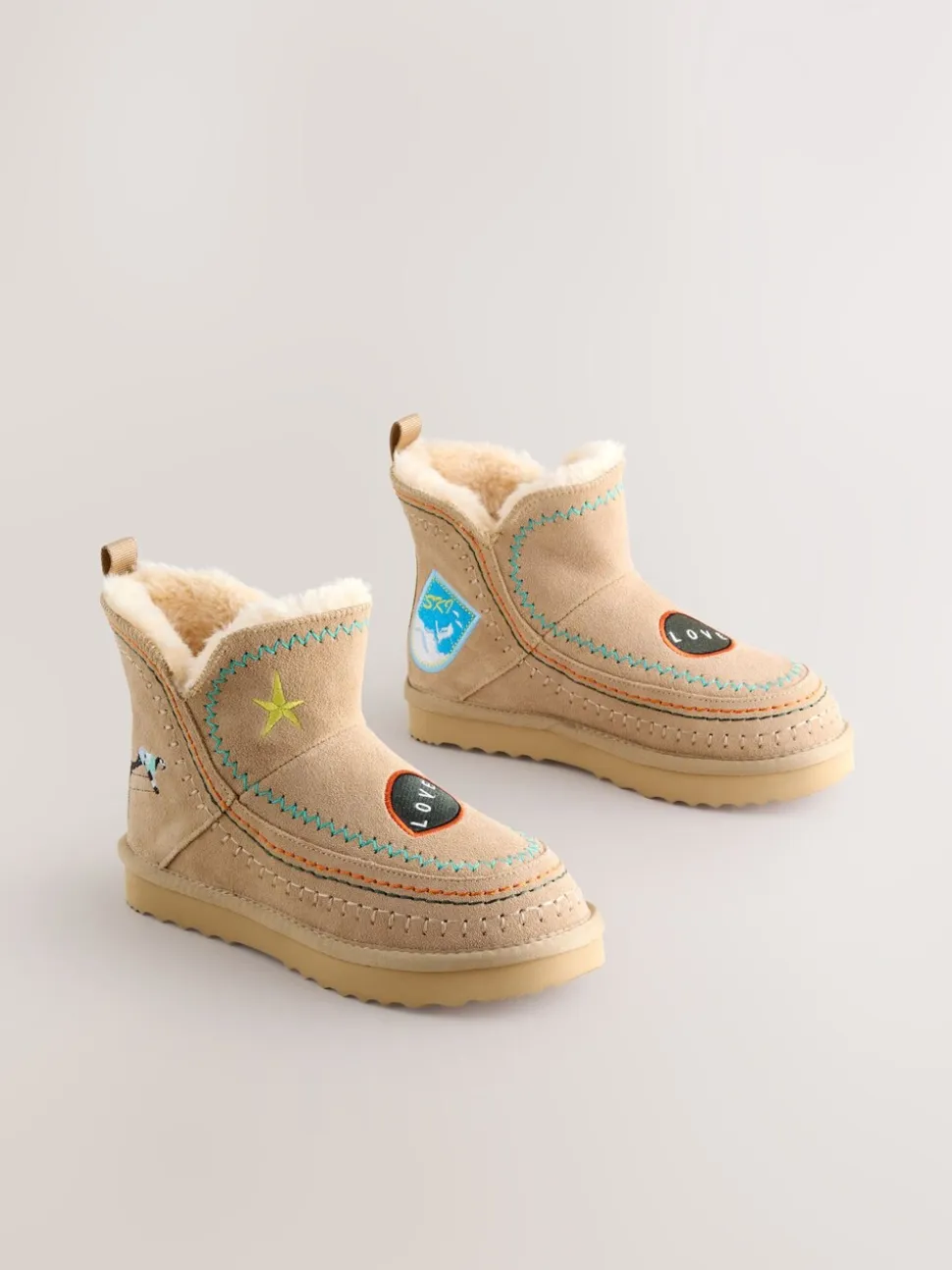 Stone Embroidery - Never Fully Dressed Suede Leather Boots