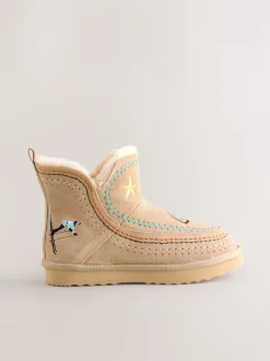 Stone Embroidery - Never Fully Dressed Suede Leather Boots
